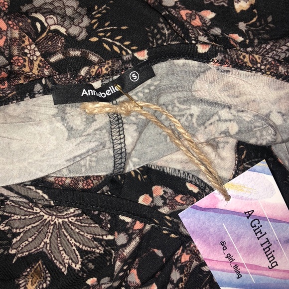 BOUTIQUE ITEM- Black Paisley Cold Shoulder Dress - Picture 5 of 6